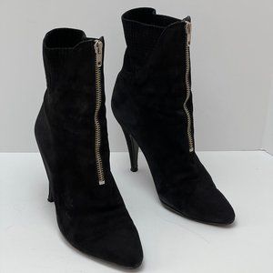 Xavier Danaud Italian Black Leather Boots Size 38 Italy Zipper Zip Up US 7